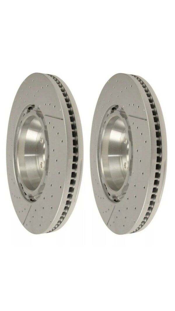 Pair Set of 2 Front Brake Disc Rotors Drilled OEM For Mercedes W222 C217 AMG